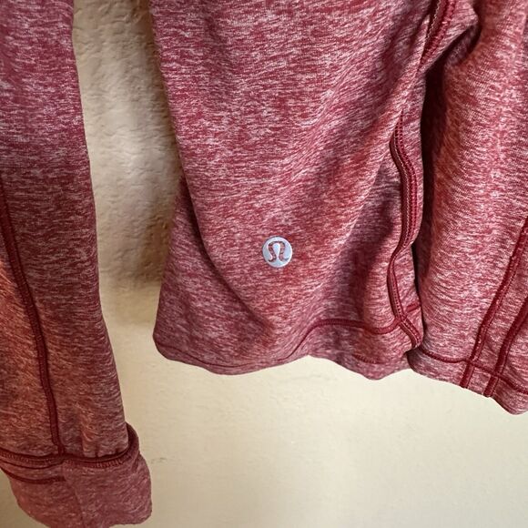 Lululemon Women's Run Briskly 1/2 Zip Red Heathered Jacket Size 6 Stretch B0920 - Picture 5 of 8